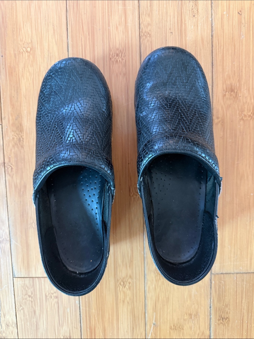 Dansko Black Textured Slip-On Clogs